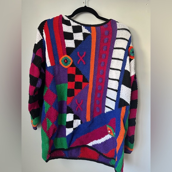 Vintage abstract art neon knit - Picture 1 of 5
